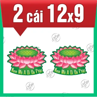 Hình dán decal hoa sen chữ Nam mô a di đà Phật dán trang trí nhà cửa ô tô