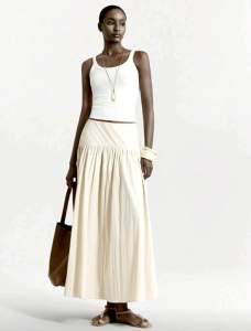 Elegant Full-Length Pleated Skirt with Elastic Waist for Women BB