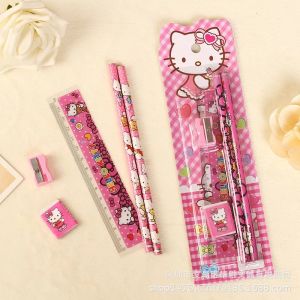 5IN1 Cartoon Character School Stationery Set 5IN1 Pencil Stationery Set Package