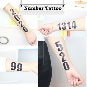 Wholesales 100pcs Digital Number Temporary Tattoo Stickers Body Arm Face Tatoo Women Man Personality tattoos Sports & Party h260819