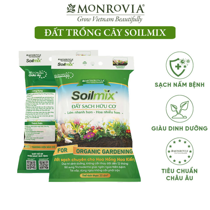 Đất trồng cây SOILMIX cho hoa hồng, cây cảnh, sen đá, rau sạch hữu cơ ...