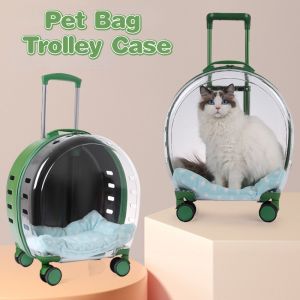 Pet Trolley Case Pet Bag Bubble Box Transparent Cat Bag Cat Space Capsule Trolley Case Travel Luggage Breathable