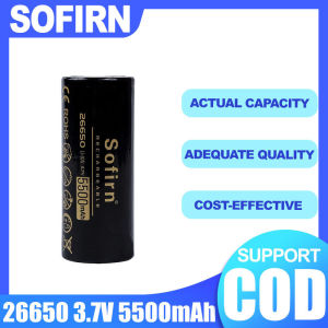 /26650 5500mAh 3.7V  Sofirn rechargeable battery with Charger 1 slot.