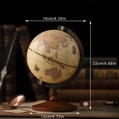 World Globe Mapa Home Decor Accessories Globe Earth 5 Inch Vintage Wooden Globe Ornaments World Map Geography Office Desk Decor