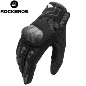 ROCKBROS Motorcycle Gloves SBR Shock Absorption Riding Gloves Joint Anti-Collision Touch Screen Motorcycle Full Finger Gloves