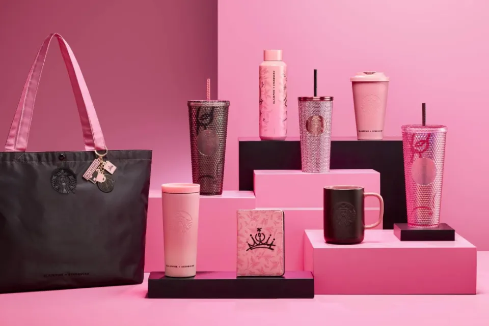 BLACKPINK x Starbucks 2023 Collection - Pink Bling Stud Cold Cup