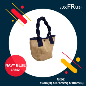 Mini Button Jute Bag With Jute Body Cotton Paddle Button Closure Compacted size - LF242