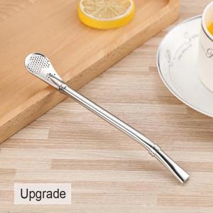 Stainless Steel Drinking Straw Spoon Tea Filter Yerba Mate Tea Straws Reusable Filtered Spoon Tea Tools Drinking Accessories