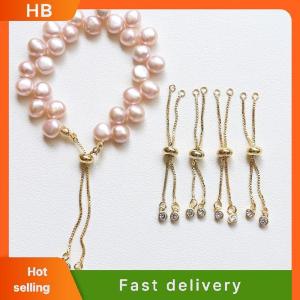 HB Adjustable Ring Slider Chain With Rubber Beads DIY Connector Pendants Bracelets Jewelry Making Material