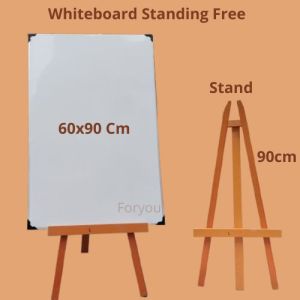 Standing Whiteboard Tinggi 90 cm - Papan Tulis 60x90cm Penyangga Free Spidol dan Penghapus