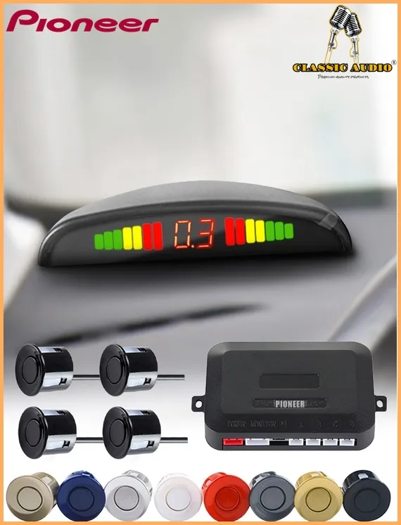 LED Car Parking Sensor Auto Reverse Assistance Backup Radar Detector System Grey Color 4 Sensors B07mqkhfmx