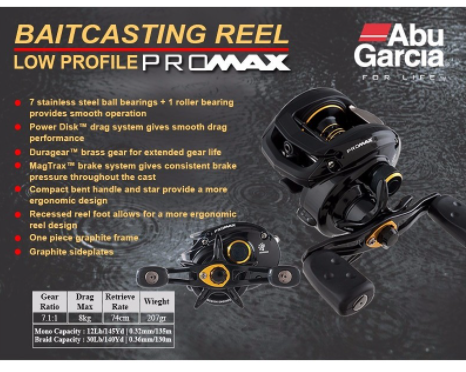 Abu Garcia Pro Max3-L Pro Max Low Profile Bait Casting Fishing