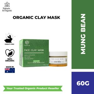 Natureal Organic Indian Mung Bean Face Clay Mask 60G Gentle Exfoliation Anti-Acne & Give Soothing Effects on Skin