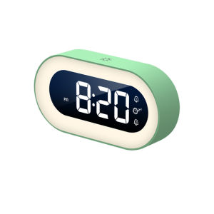 VTTO Music LED Digital Alarm Clock Voice Control Night Light Design Desktop Clocks Home Table Decoration Built-in 1500mAh Battery