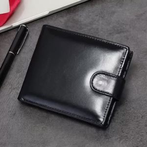 2026 New Mens Genuine Leather Wallet Top Layer Cowhide Short Horizontal Wallet Coin Pocket Card Holder2026