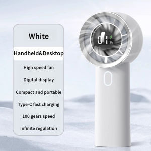 2024 New Digital Display High-Speed Fan Usb Rechargeable Handheld Fan Ultra-Long Life Battery Refrigeration Desktop Fan