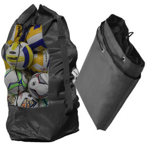 SEJUE4373 Drawstring Oxford Cloth 15-20 Balls Extra Large Ball Shoulder Bag Waterproof Mesh Football Bag Mesh Ball Bag Soccer Carrying Sack Ball Carry Bag