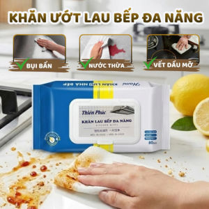 Thùng 10 Gói KHĂN ƯỚT LAU BẾP Đa Năng – Hương Chanh Thơm Mát Làm Sạch Dầu Mỡ Nhanh Chóng X764 Phukienprocare