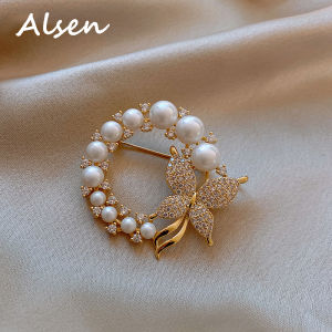 Trâm Cài Hình Bướm Thời Trang Hàn Quốc Ghim Cài Ngọc Trai Màu Vàng Kim Ghim Cài Ngực Kim Cương Giả Cho Nữ