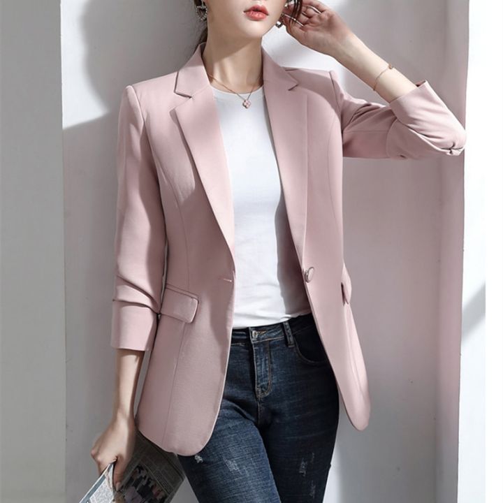Jodie Women Blazer Korea Casual Slim Blazers Jackets Work Coat Outerwear  Fashion Autumn Career Female Jacket Office Lady