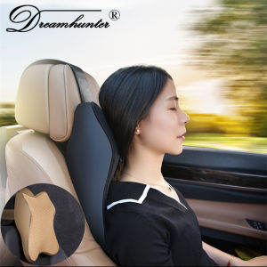 Dream Hunter Car Seat Headrest Pad Breathable Mesh Fabric Headrest Cushion Head Neck Pain Relief Travel Neck Support 3D Memory Foam Pillow