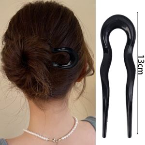 [Cutewomen2020] Temperament Acrylic U-Shaped Hairpin for Women Hairpin on the Back of Head Simple Modern Hairpin Horse Face Skirt Accessories Hairpin