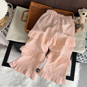 Bear Leader Korean Version Solid Color Pleated Wide Leg Pants Casual Spring and Autumn Mid Waist Loose Cotton Bottoms