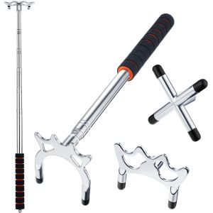 Retractable Billiards Bridge Pool Stick With Removable Bridge Head Stainless Steel Material Billiards Pool Accessory for Pool Table