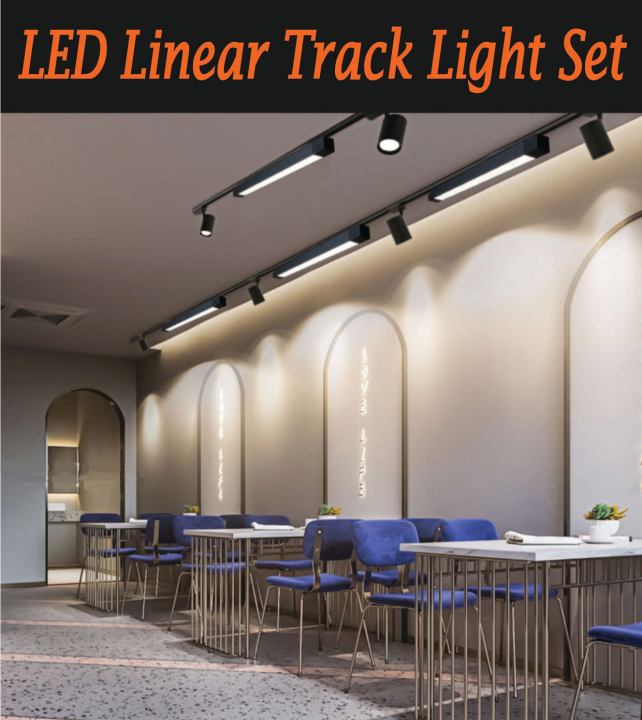LED Linear Track Light Set (36W Linear Track Light + 12W Track Light + 1M Track Rail Bar