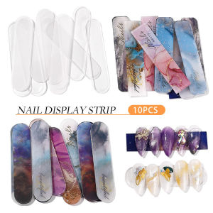 10pcs Nail Acrylic Display Strip Style Model Stand Tip Card Tape Double Sided Adhesive Plate Gel Polish Holder Rack Tool