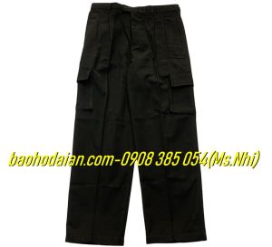 Quần màu đen túi hộp vải kaki thành công- Hình thật