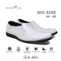 Malkazio - Jecko White | Sepatu Slip On Pantofel Putih Ukuran Jumbo - Big Size 44 45 46 47 48. 