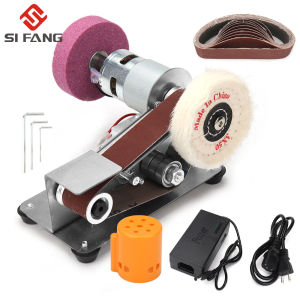 SI FANG 110V-220V Desktop Vertical Miniature Mini Electric Belt Sander Multifunctional DIY Grinding Polishing Machine Abrasive Belts Fixed Angle Grinder