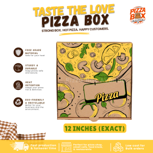 Pizza Box Corrugated - 12 inches YELLOW (50pcs/bundle)