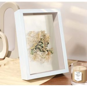 Valentines Day Gift Photo Frame with Led Light Shadow Box Frame Dried Flower Collection Display Multipurpose Shadow Box DIY Display Box Suitable for Dried Flowers Tickets and Photos Plant Pins Medals