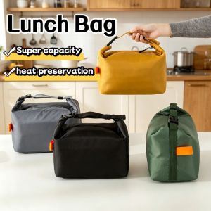 Thermal Lunch Bag Oxford Fabric Waterproof Foldable Aluminum Foil Bento Picnic Handbag For School