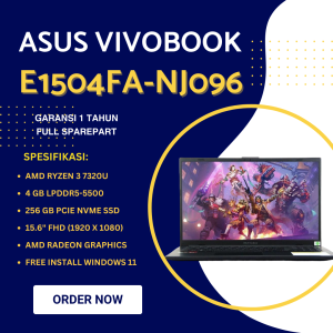 PROMO LAPTOP TERMURAH ASUS VIVOBOOK Go 15 E1504FA-NJ096 / AMD Ryzen 3 7320U / RAM 4GB / SSD 256GB / 15.6" FHD /  AMD RADEON GRAPHICH / BERGARANSI