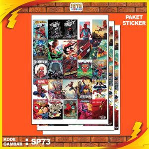 GAMBAR STICKER SPIDERMAN5 / STIKER SPIDERMAN5 / PAKET STIKER SPIDERMAN5 PER 25 PCS / KODESP73