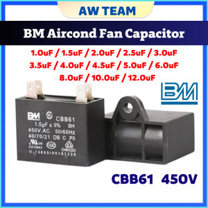 AIRCOND FAN CAPACITOR BM CBB61 450V Capasitor Kapasitor 1uf 1.5uf 2uf 2.5uf 3uf 3.5uf 4uf 4.5uf 5uf 6uf 8uf 10uf 12uf
