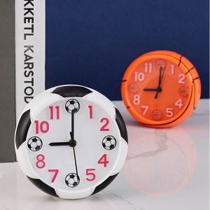 QICAI692 Basketball Football Shaped Clock 3D Creative Digital Clock  Decoration Fashion Alarm Clock Bedroom