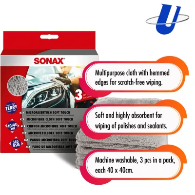 Sonax Microfiber Cloth Soft Touch 3 pcs Pack