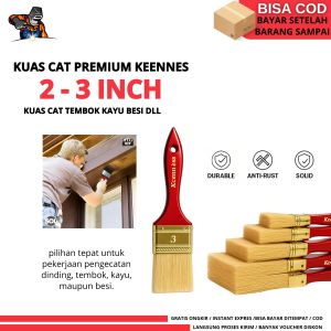 KEENNESS Kuas Cat 2inch 3inch Kuas Cat Anti Rontok Alat Kuas kayu Cat Tembok Paint Brush Sangat Halus Untuk Tembok Dinding