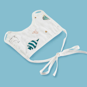 [Einmilk Adjustable Bib] 100% Cotton Bib High Absorbency Breathable Super Soft Bibs Tie Style Easy Removal QBIT