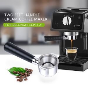 【i Cafilas】[YJ04] 51mm Bottomless Portafilter Handle 304 Food Stainless Steel for delongh ECP31 machine Filter Holder Stainless Steel Coffee Solid Handle Filter Holder Filter
