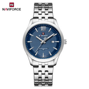 NAVIFORCE Original Mens Fashion Quartz Calendar Watch Luminous Hands Stainless Steel Strap Round Dial Waterproof 30m Mens Casual Outdoor Watch NF9255