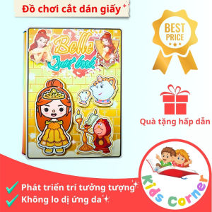 Ngôi nhà búp bê học liệu toca Bella Quite Book Đồ chơi montessori bóc dán Toca Boca