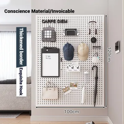 Waroom Pegboard Circular Hole Board Hanging Rack Storage Organizer Household Metal Display Rack Hanging Wallpanel Kitchen Organizer 洞洞板墙上置物架