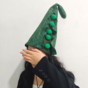 YOUSHI TOP Polyester Peasecod Shape Hat Hair Decoration Photo Props Halloween Cosplay Costume Prop Fashion Headwear Pea Wizard Role Play Caps Photoshoot Accessory