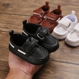 New childrens flat shoes fashion boys casual leather shoes childrens soft sole pedal toddler shoes