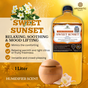Sweet Sunset 1L Water Based Scent Essential Oil Fragrance for Humidifier Air Freshener & Linen Spray